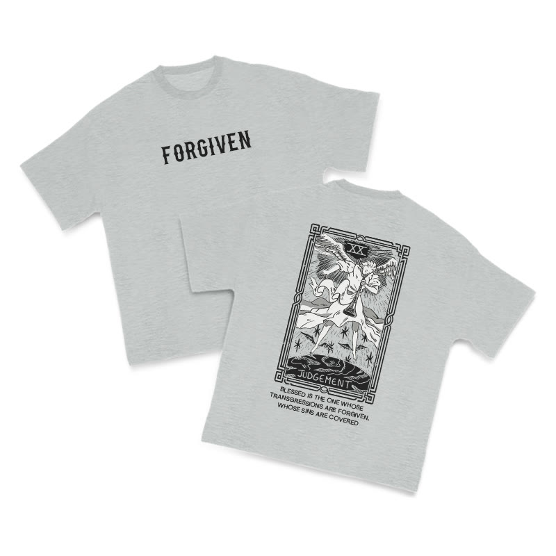 Forgiven Tarot Judgement Print T-shirt - Grey - US16-18(2XL) - image 3