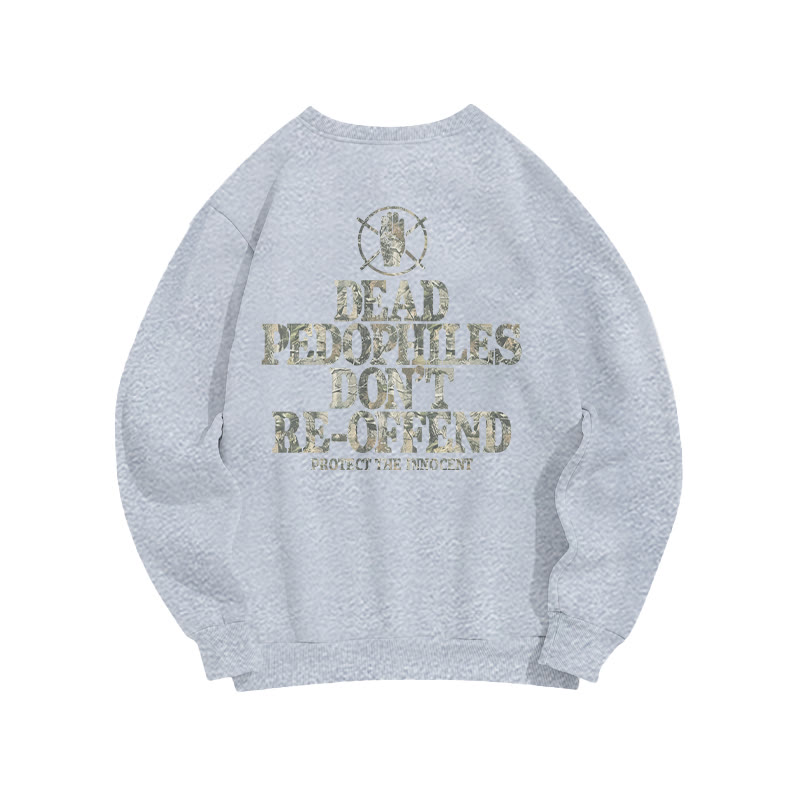 Dead Pedophiles Don't Re-offend Protect The Innocent Dead Leaves Camouflage Print Sweatshirt - Grey - US16-18(2XL) - image 3