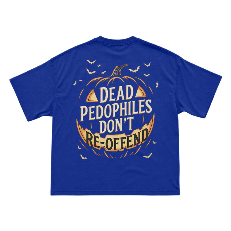 Halloween Pumpkin Statement Print T-Shirt - Blue - US16-18(2XL) - image 12