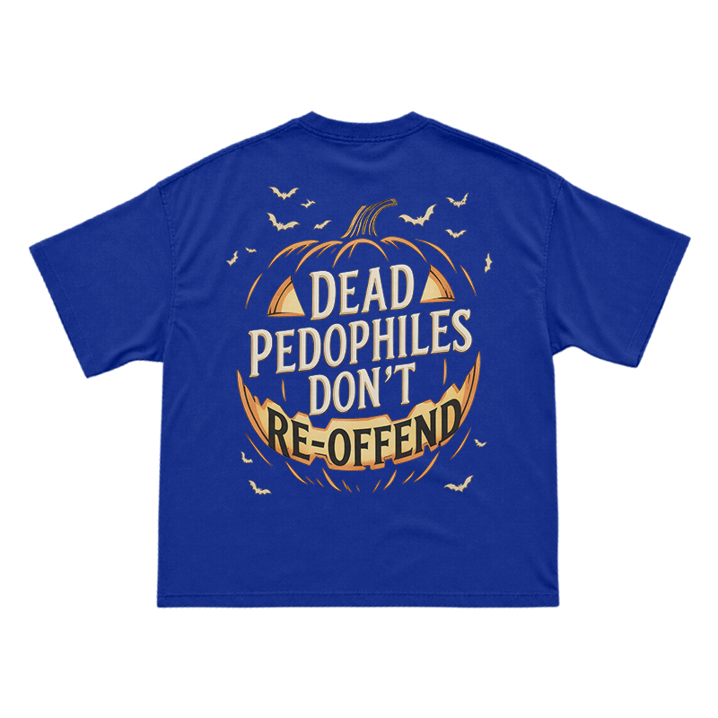 Halloween Pumpkin Statement Print T-Shirt - Blue - US16-18(2XL) - image 12