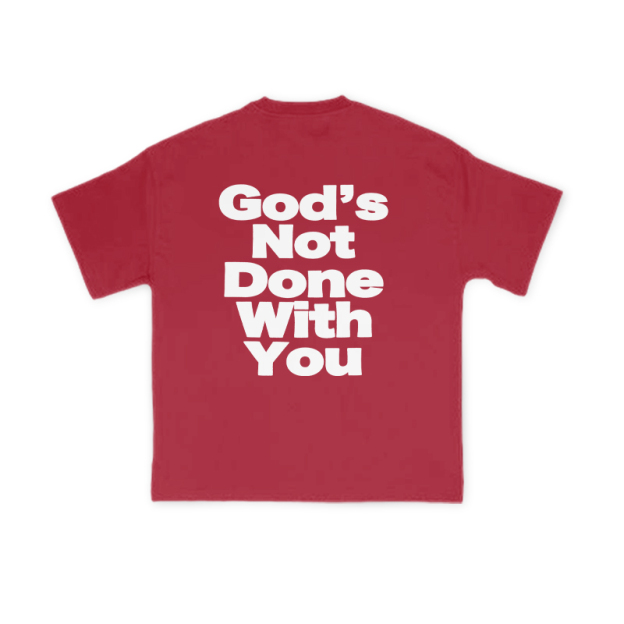 God's Not Done With You Print T-shirt - Red - US16-18(2XL) - image 14
