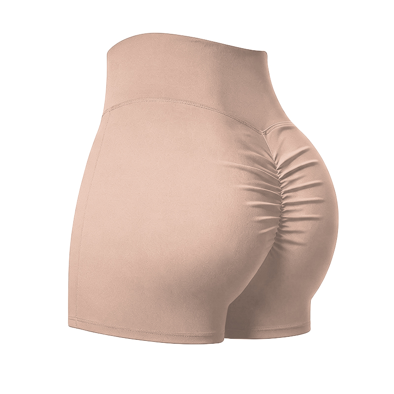 Solid Color Elevate High Waisted Scrunch Lift Active Yoga Shorts - Beige - 4XL - image 22