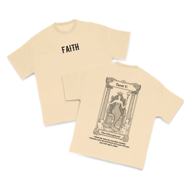 Faith Tarot The Hierophant Print T-shirt - Apricot - US16-18(2XL) - image 5