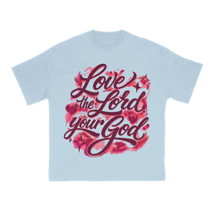 Love The Lord Your God Print T-shirt - Light Blue - US16-18(2XL) - image 10