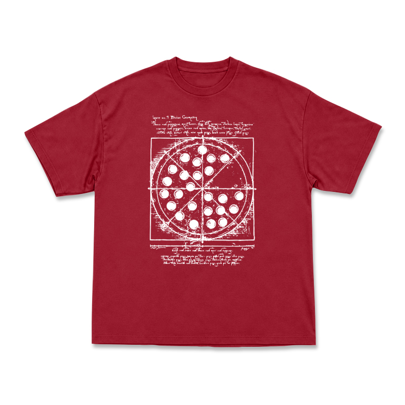 Heritage Sketch Print Ribbed Street Style T-Shirt - Red - US16-18(2XL) - image 13