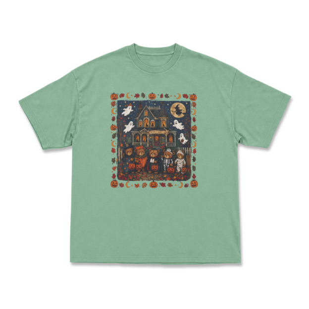 Halloween Haunted House Graphic T-Shirt - Light Green - US16-18(2XL) - image 14