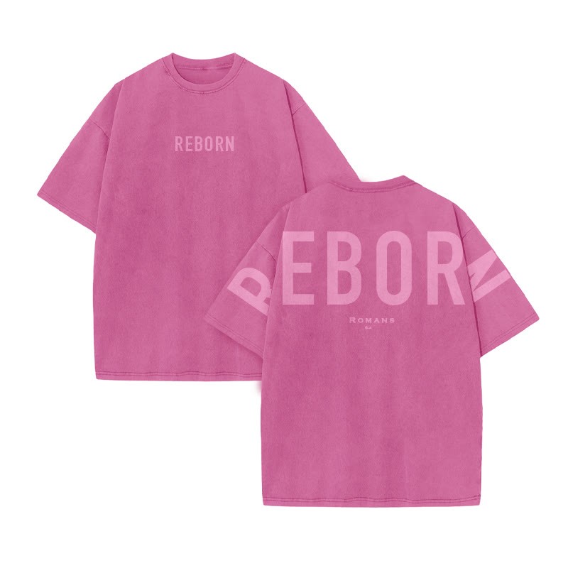 Redeemed Galatians 2:20 Print Acid Washed T-shirt - Pink - US20-22(3XL) - image 8