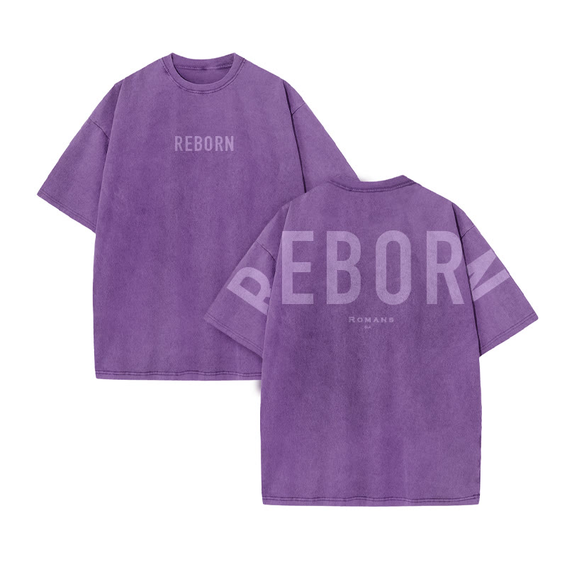 Redeemed Galatians 2:20 Print Acid Washed T-shirt - Purple - US20-22(3XL) - image 10