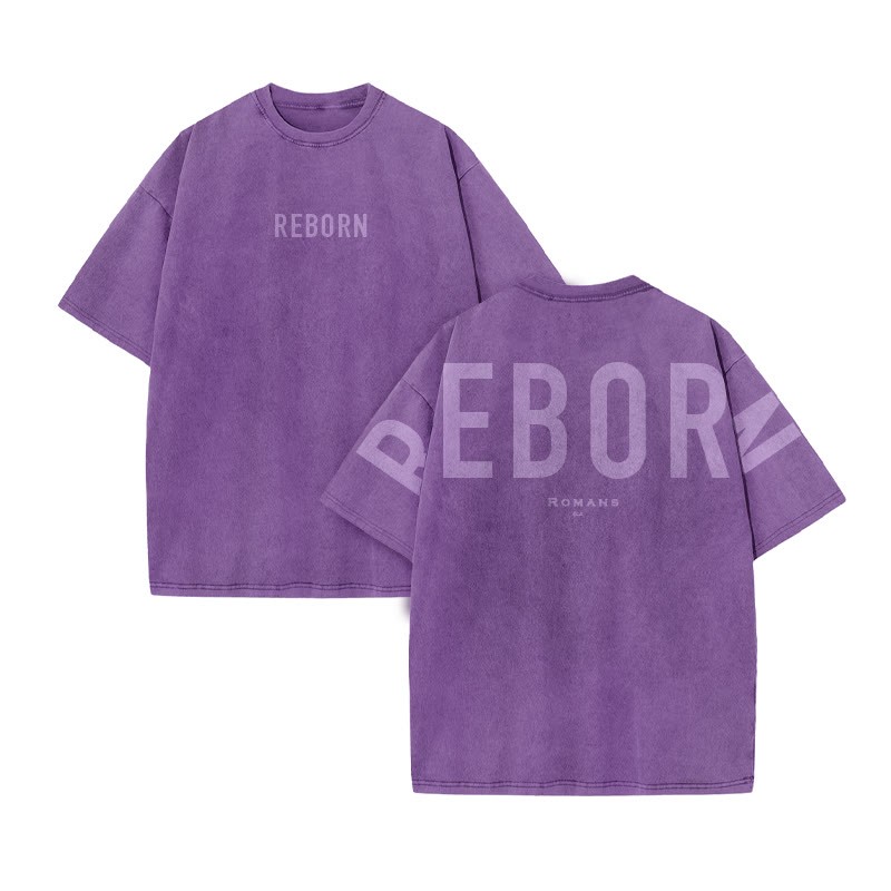 Redeemed Galatians 2:20 Print Acid Washed T-shirt - Purple - US20-22(3XL) - image 10