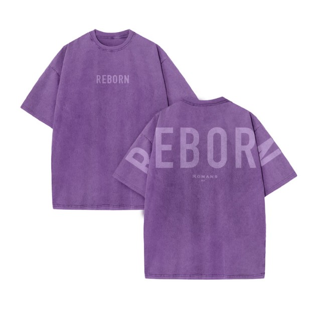 Redeemed Galatians 2:20 Print Acid Washed T-shirt - Purple - US20-22(3XL) - image 10