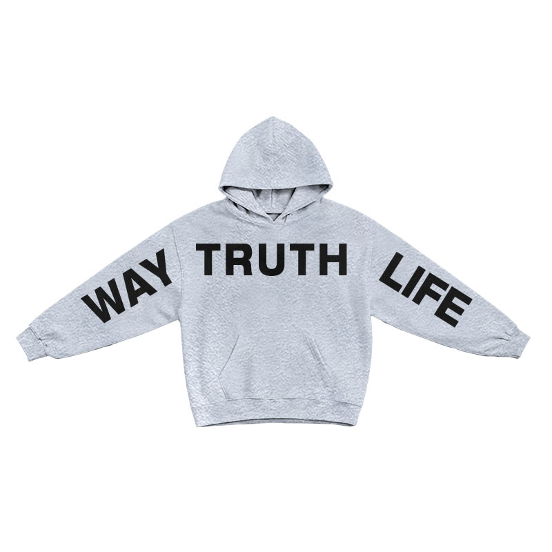 Jesus Is The Way The Truth The Life Creative Print Hoodie - Grey - US16-18(2XL) - image 4
