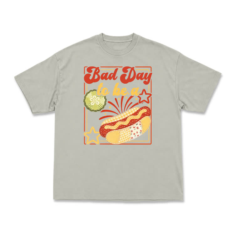 Bad Day to Be a Hot Dog Graphic Casual T-Shirt - Warm Grey - US16-18(2XL) - image 10