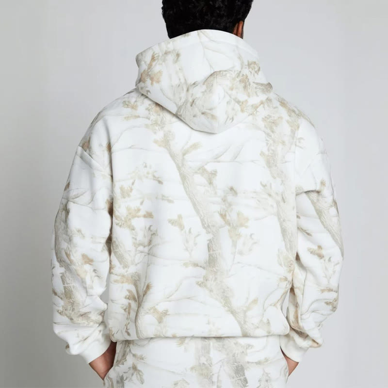 Dead Leaves Camouflage Print Long Sleeve Zipper Hoodie - image 5