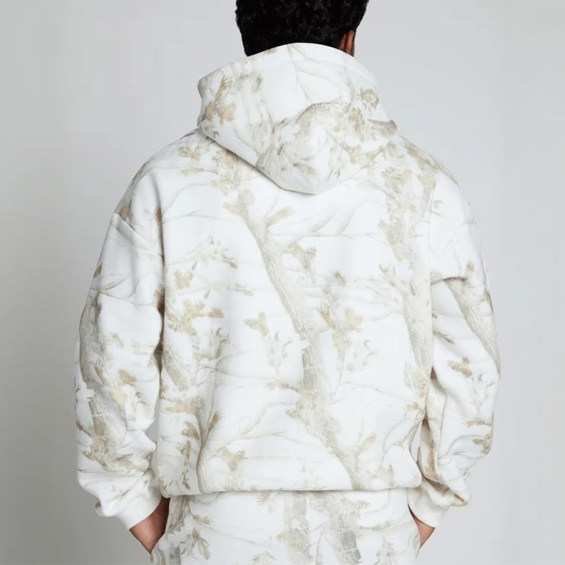 Dead Leaves Camouflage Print Long Sleeve Zipper Hoodie - image 5