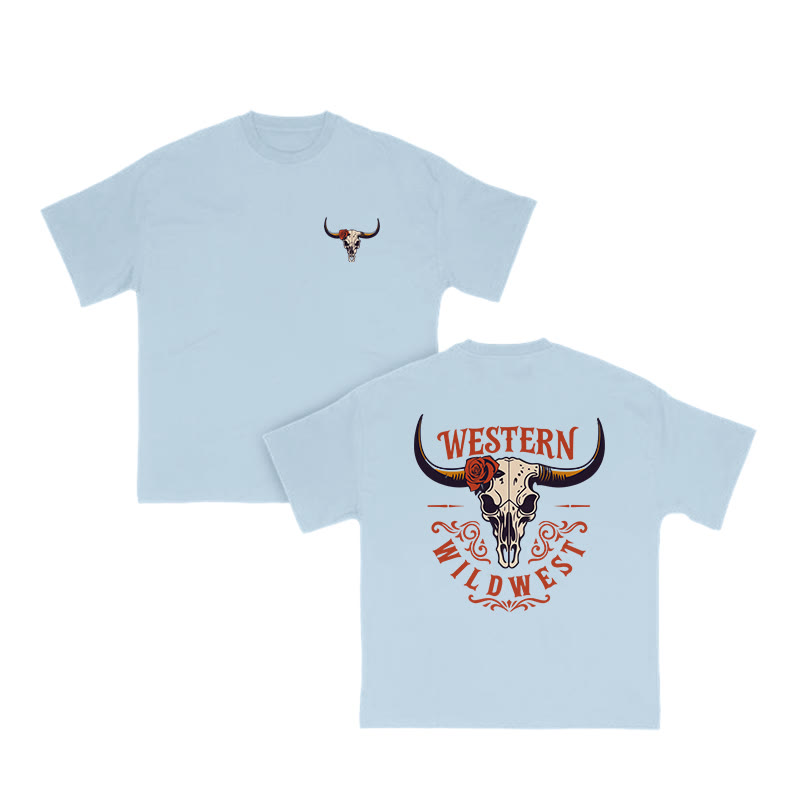 Unisex 100% Cotton Western Style Print T-shirt