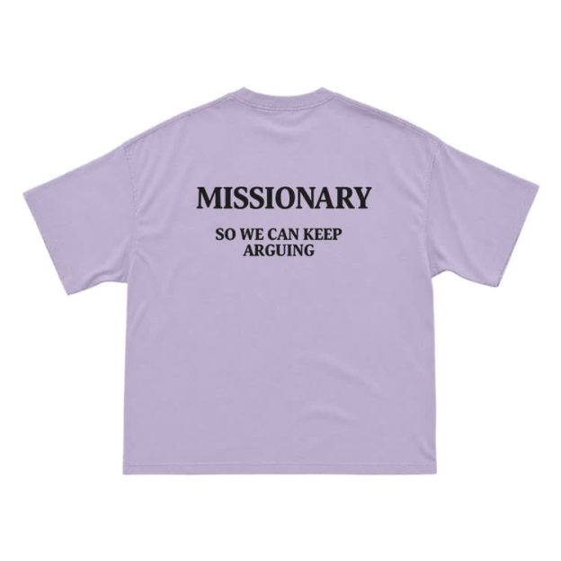 Missionary So We Can Keeparguing Graphic Print T-Shirt - Purple - US16-18(2XL) - image 5