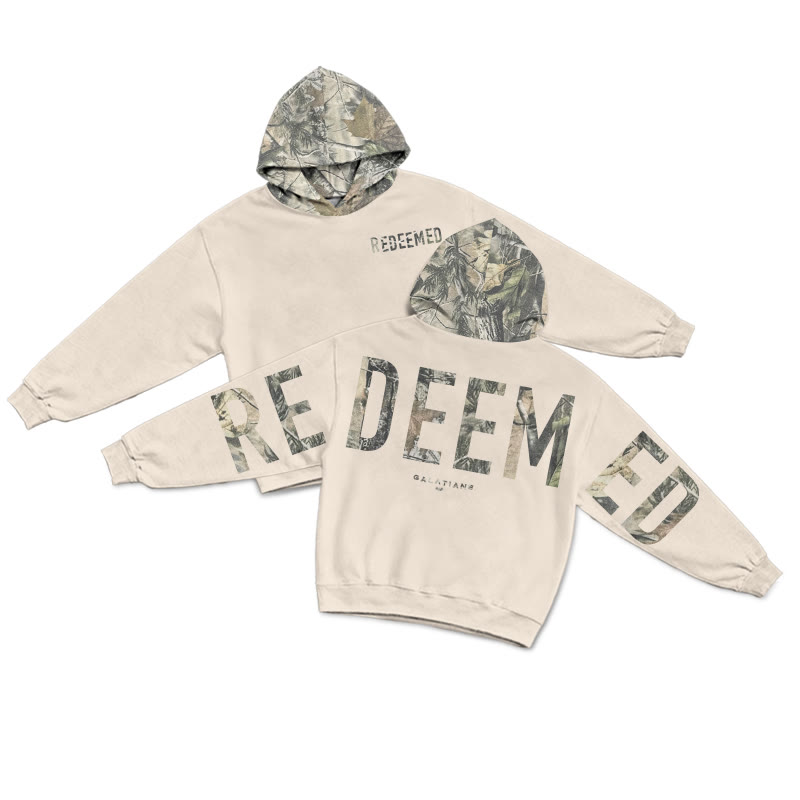 Redeemed Galatians 2:20 Dead Leaves Camouflage Print Hoodie - Apricot - US28-30(4XL) - image 13