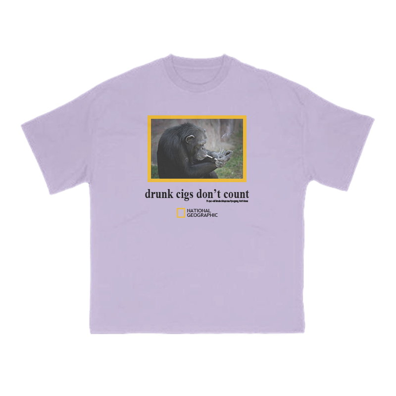 Drunk Cigs Don't Count Print T-shirt - Purple - US16-18(2XL) - image 13