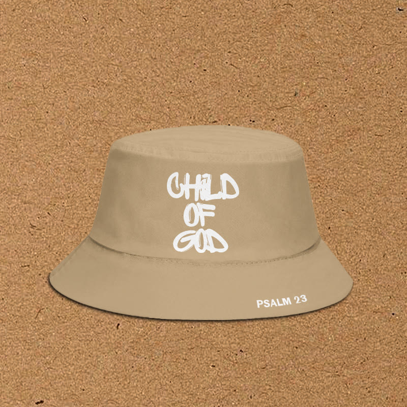 Child Of God Print Bucket Hat - Khaki - XL(62cm) - image 3