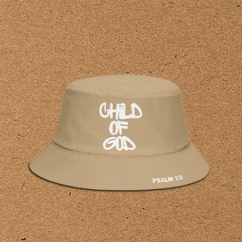 Child Of God Print Bucket Hat - Khaki - XL(62cm) - image 3