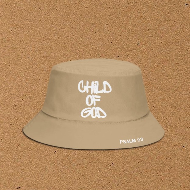 Child Of God Print Bucket Hat - Khaki - XL(62cm) - image 3