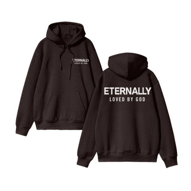 Eternally Loved By God Print Hoodie - Coffee - US16-18(2XL) - image 6