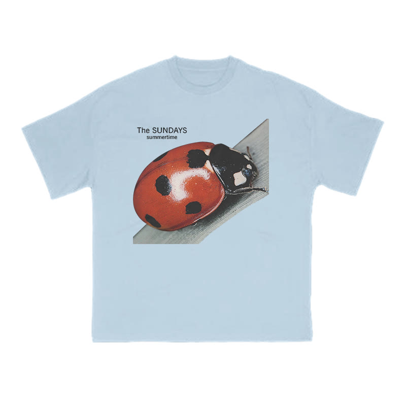 Ladybug Funny Print T-shirt - Light Blue - US16-18(2XL) - image 9