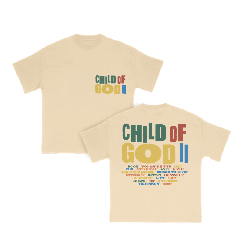 Child Of God Colorful Print T-shirt - Apricot - US16-18(2XL) - image 6
