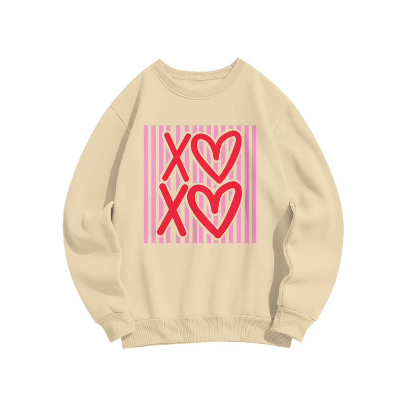 Xoxo Striped Valentine's Day Print Sweatshirt - Apricot - US16-18(2XL) - image 5