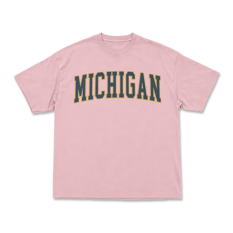Classic Michigan Varsity Graphic T-Shirt - Pink - US16-18(2XL) - image 9