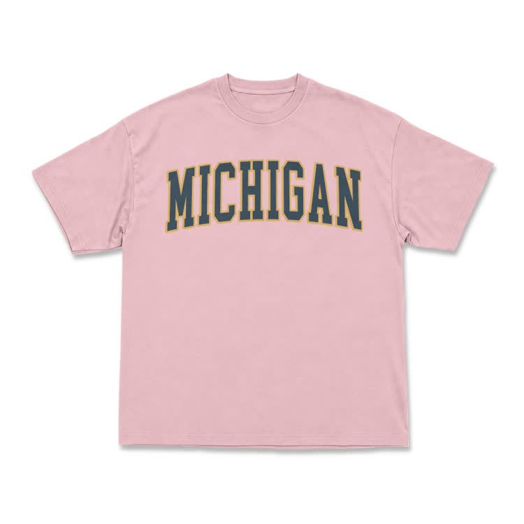 Classic Michigan Varsity Graphic T-Shirt - Pink - US16-18(2XL) - image 9