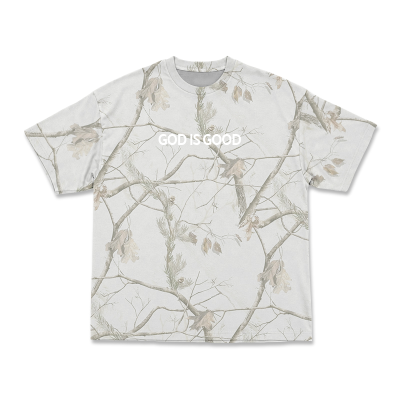 GOD IS GOOD Camo Print T-shirt - White Branch - 5XL - image 8