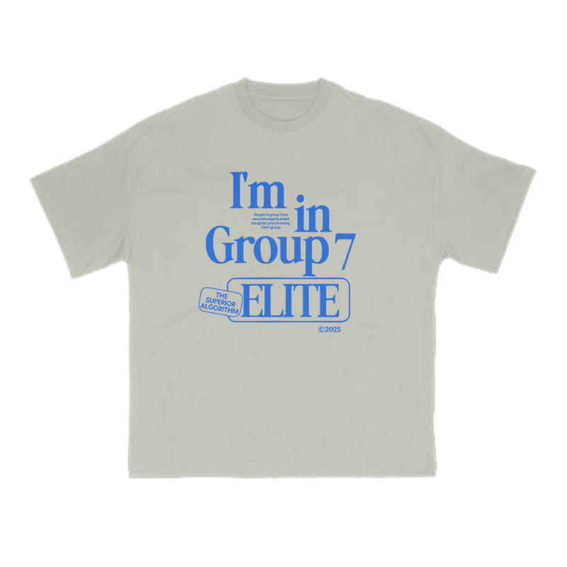 Unisex  I'm In Group 7 Elite Print T-shirt - Warm Grey - US16-18(2XL) - image 4