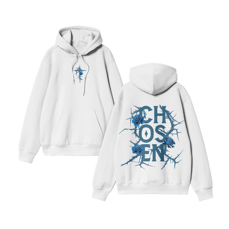 Unisex 100% Cotton God Chosen Design Print Hoodie - White - US16-18(2XL) - image 4