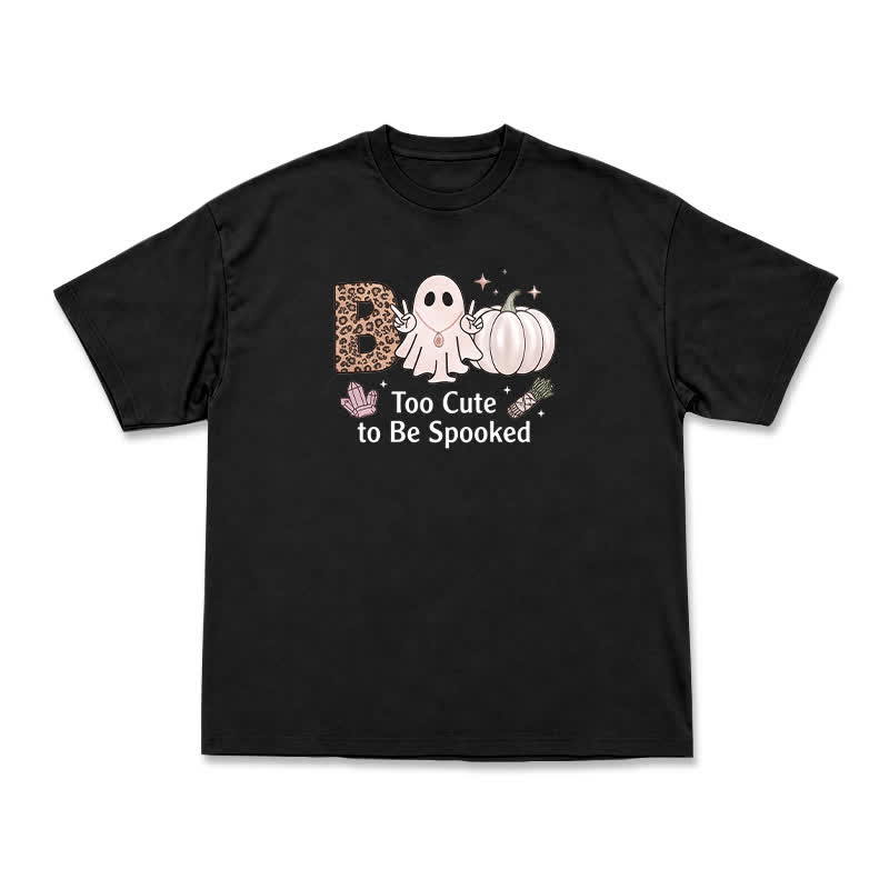 Relaxed Fit Halloween Ghost Pumpkin Illustration T-Shirt - Black - US16-18(2XL) - image 13