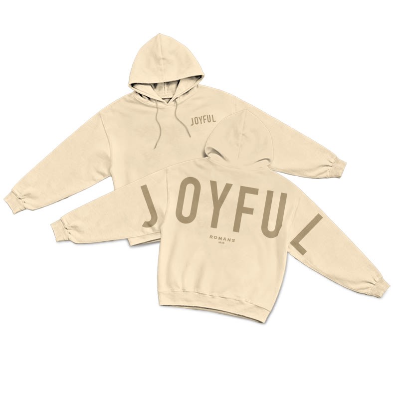 Unisex Joyful Romans 12:12 Print Hoodie - Apricot - US16-18(2XL) - image 16