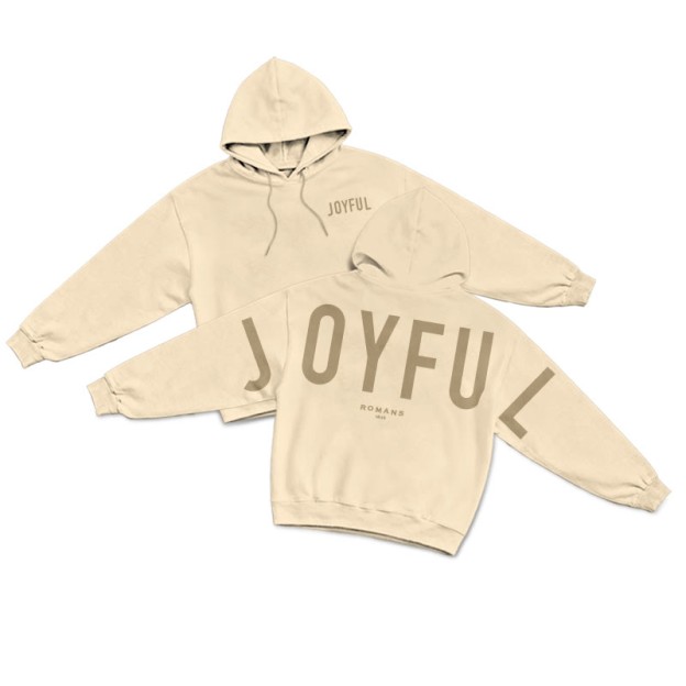 Unisex Joyful Romans 12:12 Print Hoodie - Apricot - US16-18(2XL) - image 16