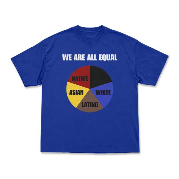 Casual We Are All Equal Graphic Crew Neck T Shirt - Blue - US16-18(2XL) - image 10