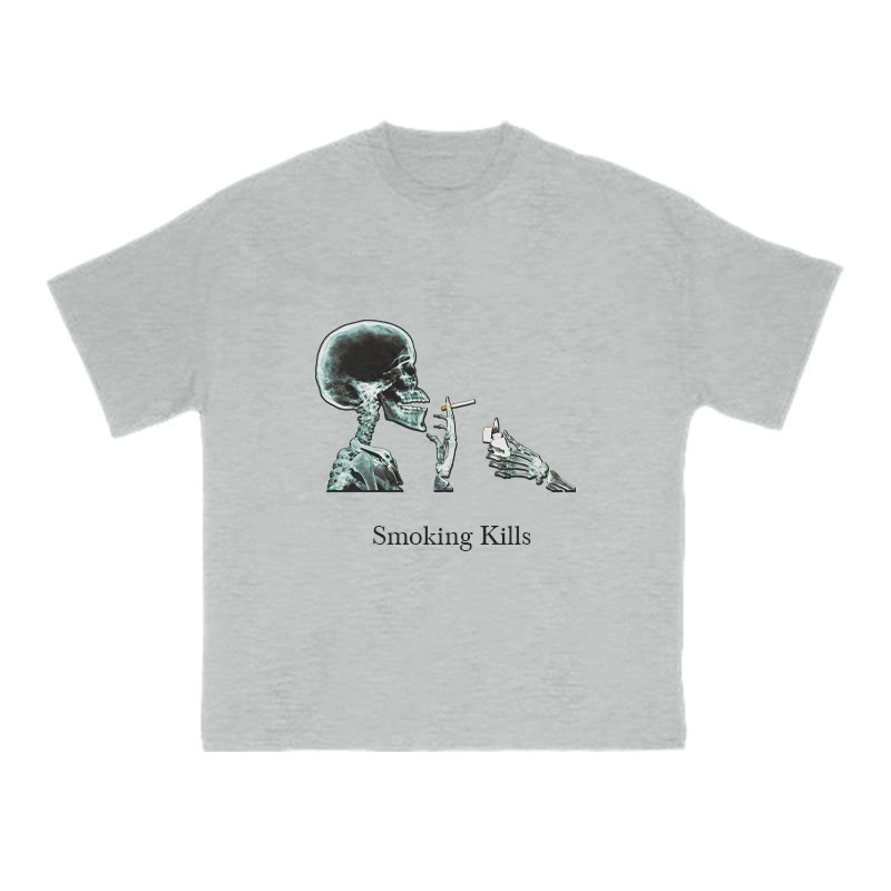 Smoking Kills Print T-shirt - Grey - US16-18(2XL) - image 3