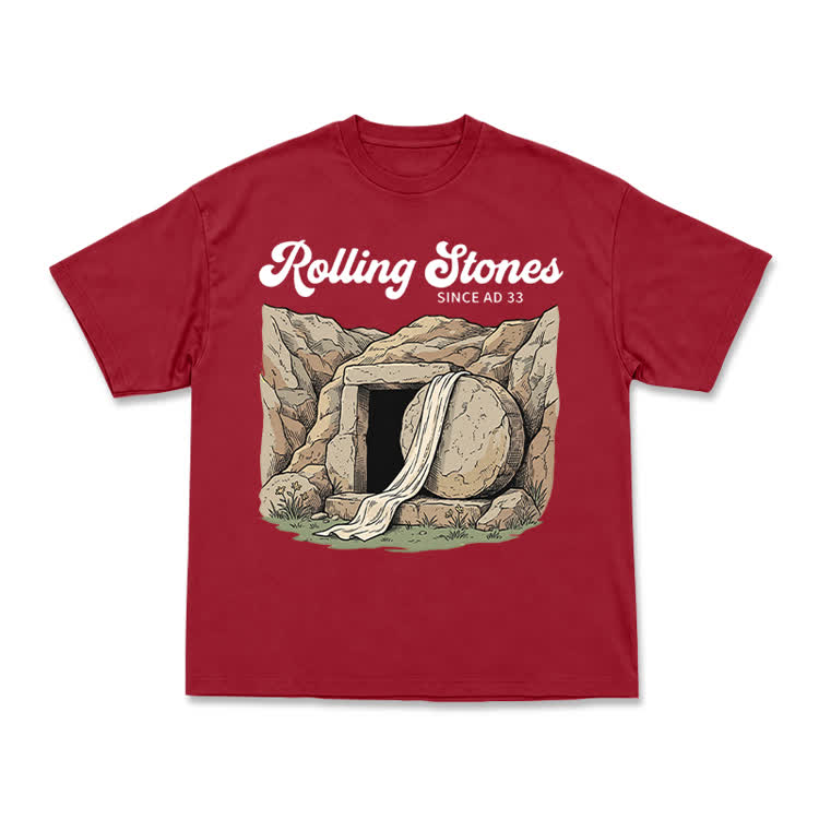 Vintage Rolling Stones Cave Graphic T-Shirt - Red - US16-18(2XL) - image 9