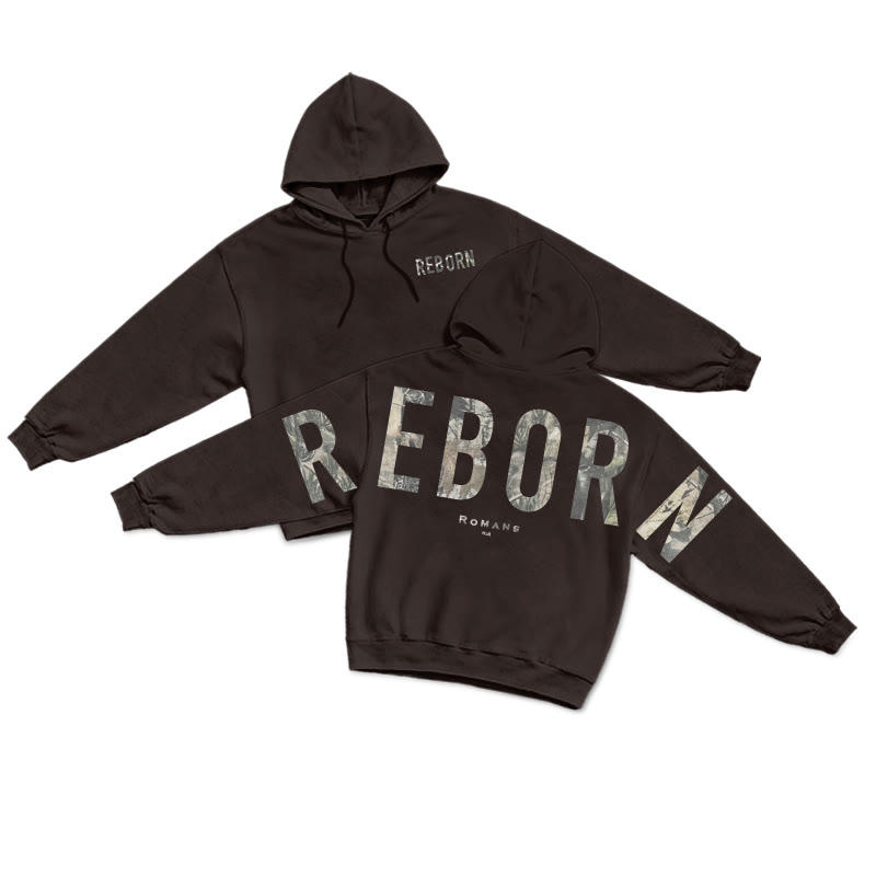 Reborn Dead Leaves Camouflage Print Hoodie - Coffee - US16-18(2XL) - image 12