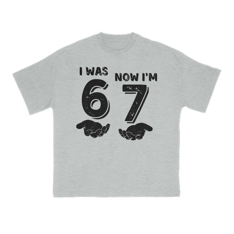 I Was 6 Now I'm 7 Print T-shirt - Grey - US16-18(2XL) - image 3