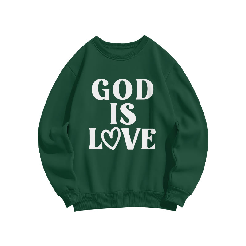 God Is Love Valentine's Day Print Sweatshirt - Dark Green - US16-18(2XL) - image 7