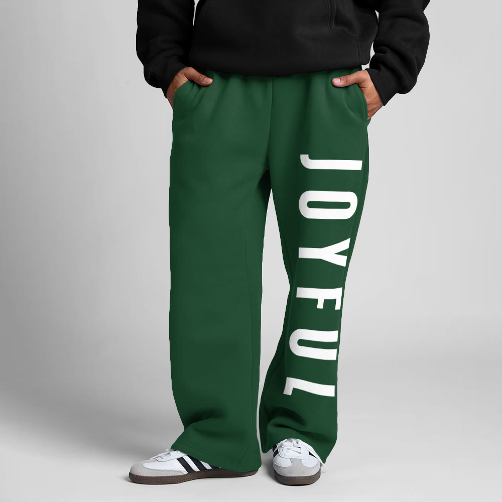 Joyful Print Straight-leg Sweatpants - Green - 5XL - image 7