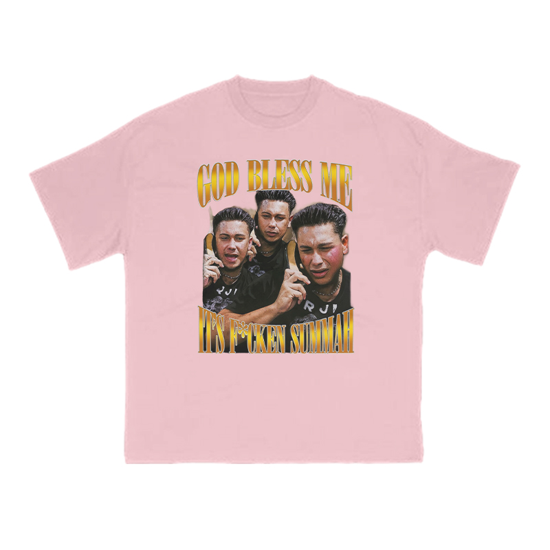 God Bless Me It's F*cken Summah Print T-shirt - Pink - US16-18(2XL) - image 12