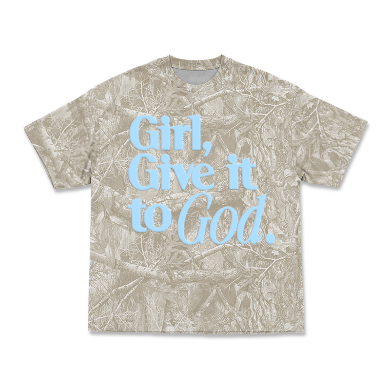 Casual Camo Girl Give It to God T-Shirt - Khaki Camo - 3XL - image 14