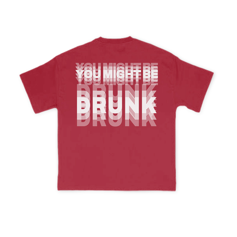 You Might Be Drunk Glitch Effect Print T-shirt - Red - US16-18(2XL) - image 11