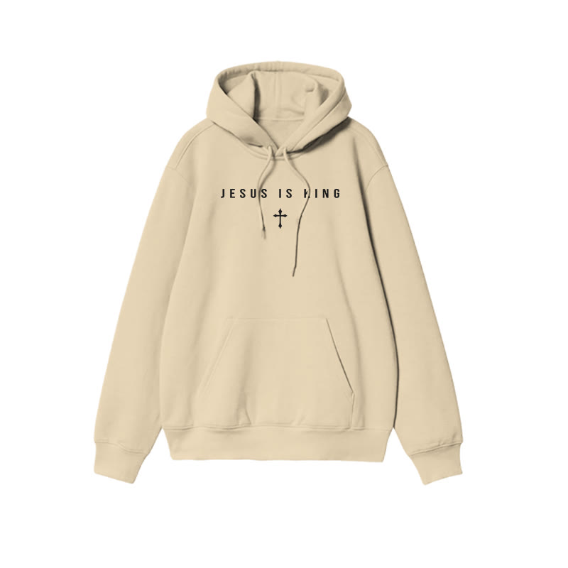 Jesus Is King Simple Design Print Causal Hoodie - Apricot - US16-18(2XL) - image 4