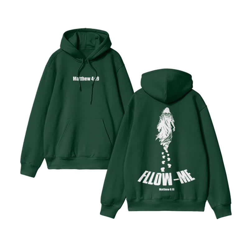 Unisex Fllow The Jesus Matthew 4:19 Print hoodie - Green - US16-18(2XL) - image 6