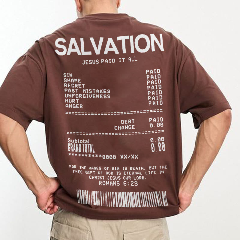 Jesus Paid It All Salvation Receipt Print T-shirt